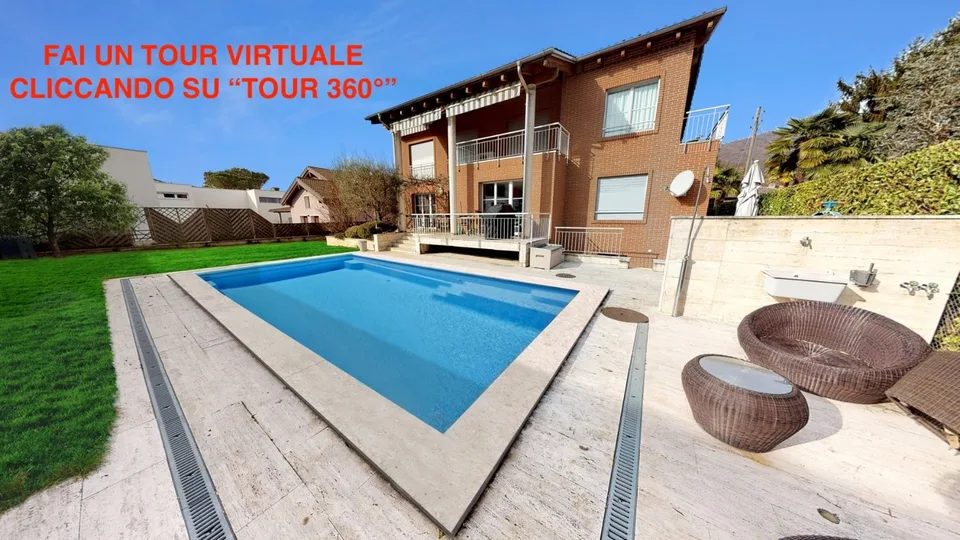 Caslano – Moderna villa con piscina, giardino e monolocale indipendente