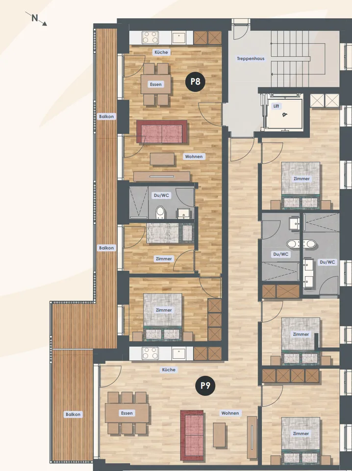 Primavera - 4.5 Zimmerwohnung Süd (P5 / P7 / P9) – Foto 6 von 6