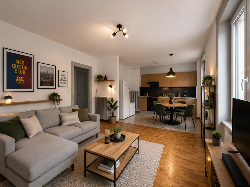 Charmant appartement de 3 pièces au 1er étage avec balcon