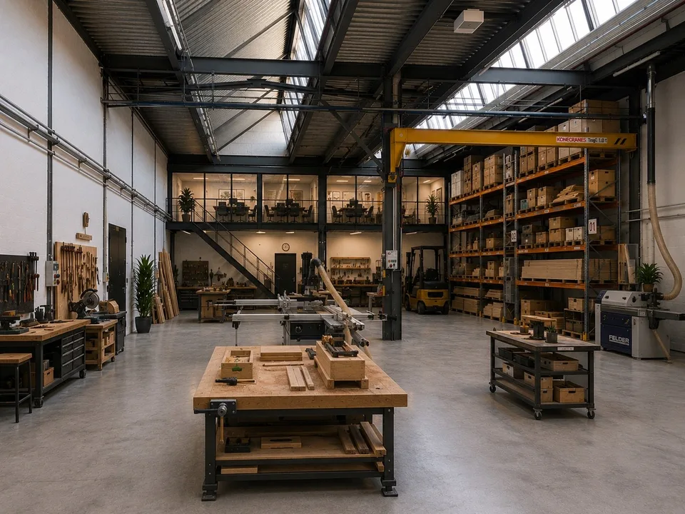 Ampia hall industriale in affitto a Studen BE – 460 m² con possibilità di parcheggio