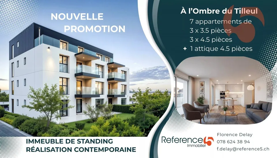Bel appartement de standing au rez-de-chaussée dans immeuble contemporain aux lignes épurées !