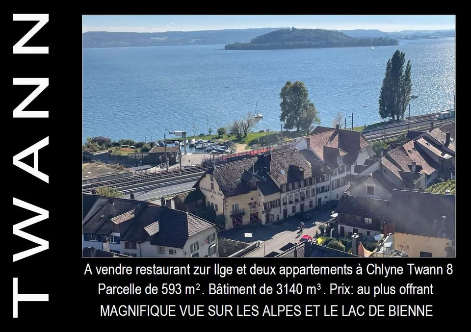 Immeuble d'habitation et restaurant à vendre à Twann