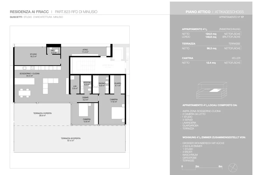 Residenza ai Fracc, splendido attico 4.5 locali
