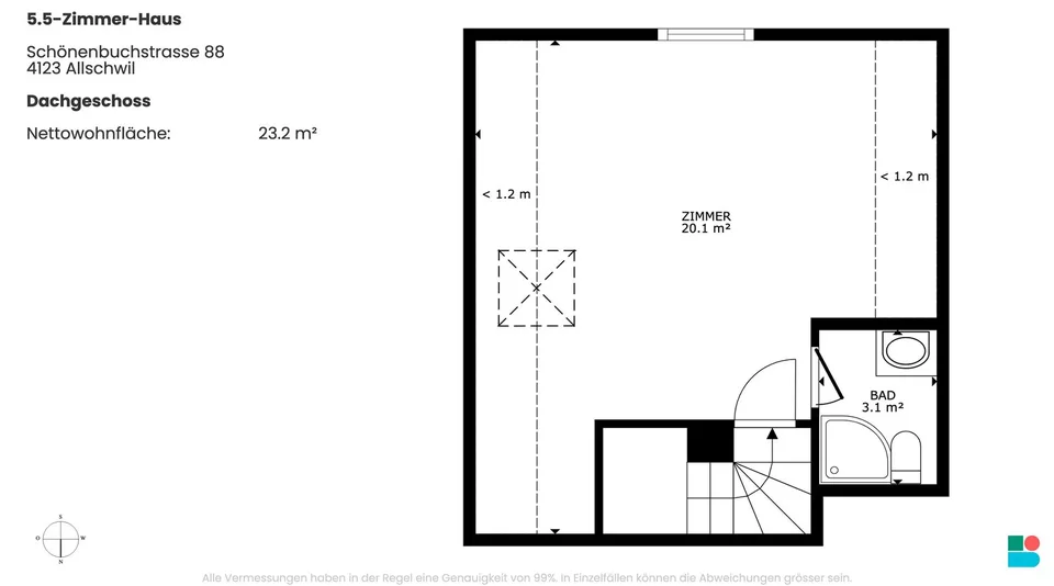 Maison moderne de 5,5 pièces avec vue panoramique à Allschwil – photo 11 sur 12