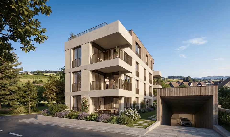 Moderne 3.5-Zimmer-Neubauwohnung in Rekingen AG – Idyllisches Wohnen mit Weitblick