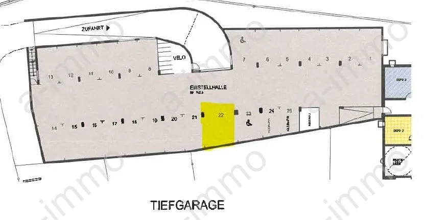 grosser Tiefgaragenparkplatz in Reinach zu vermieten