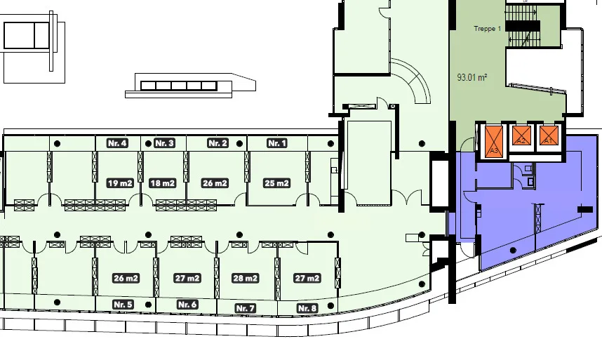 Büroflächen, ab 18m2 - beim Bahnhof SBB