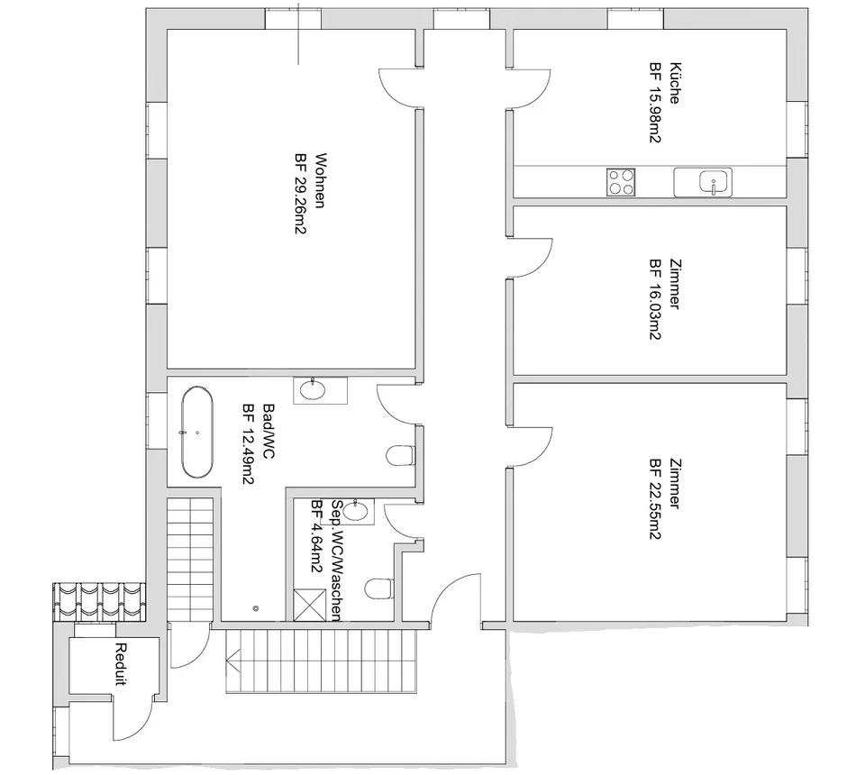 Premier location après rénovation complète – Appartement de 3 pièces lumineux au dernier étage