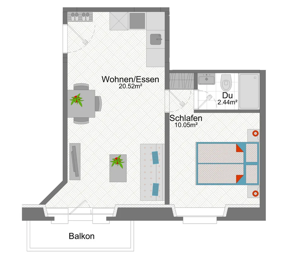 Gemütliche 2-Zimmer-Wohnung in Zürich-Oerlikon – foto 11 di 12