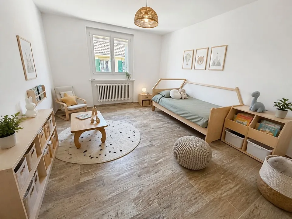 Gebäude mit 2 Wohnungen, einem Gewerberaum - 2 Schlafzimmern - 2 Parkplätzen und einer Garage/Terrasse im Zentrum des Dorfes – Foto 7 von 13