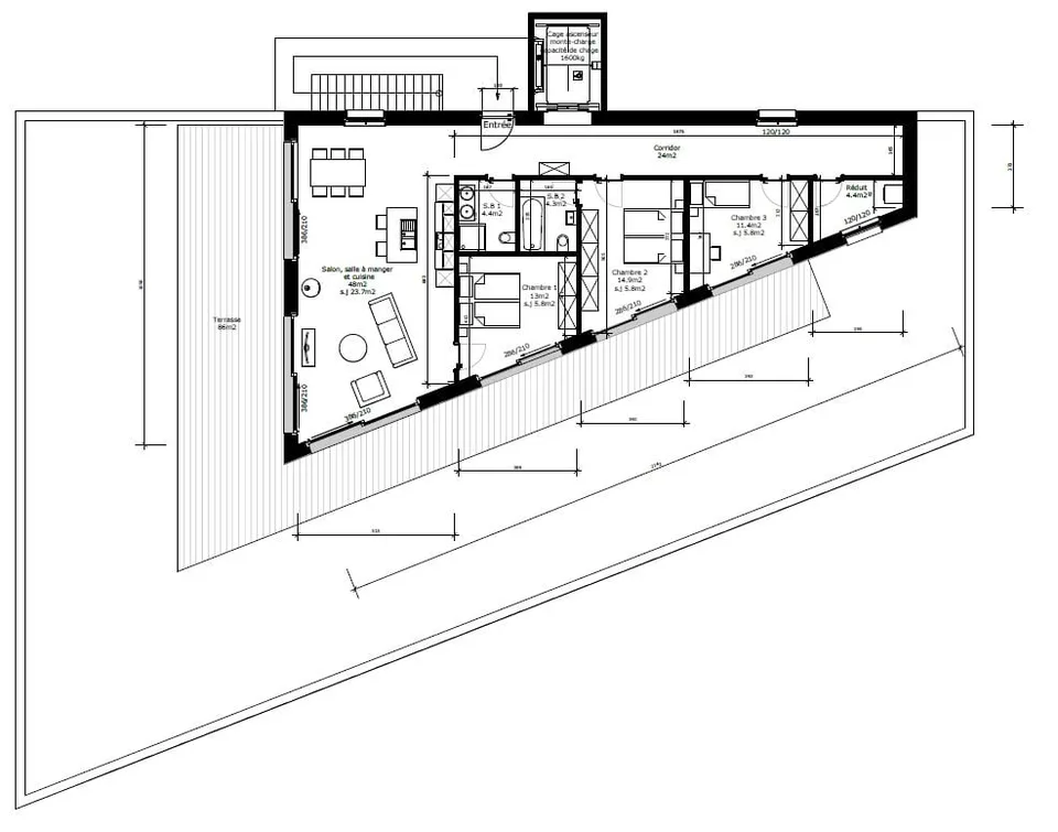 Appartamento di 4,5 locali di 125 m² con terrazza
