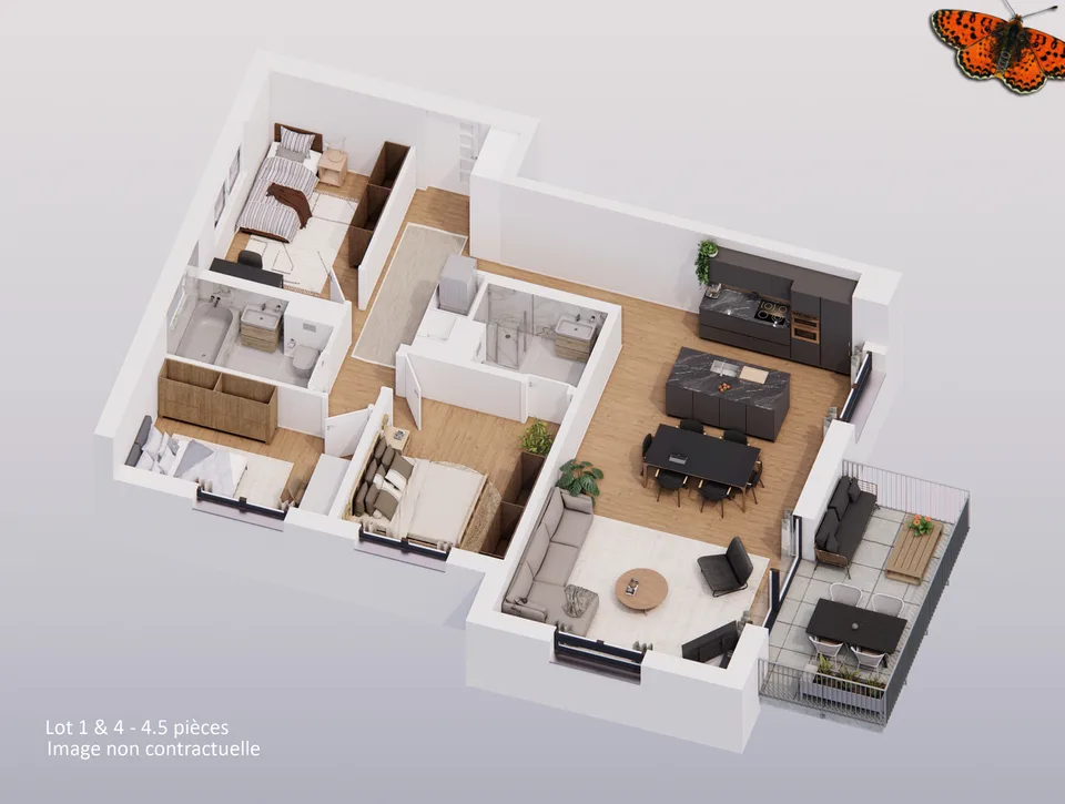 Appartamento di 4½ locali con terrazza a Lentigny – foto 7 di 8