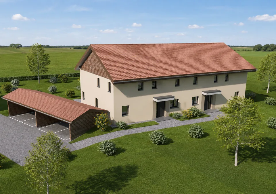 Magnifiques villas mitoyennes neuves de 5.5 pièces à vendre sur plan à Chénens (FR)
