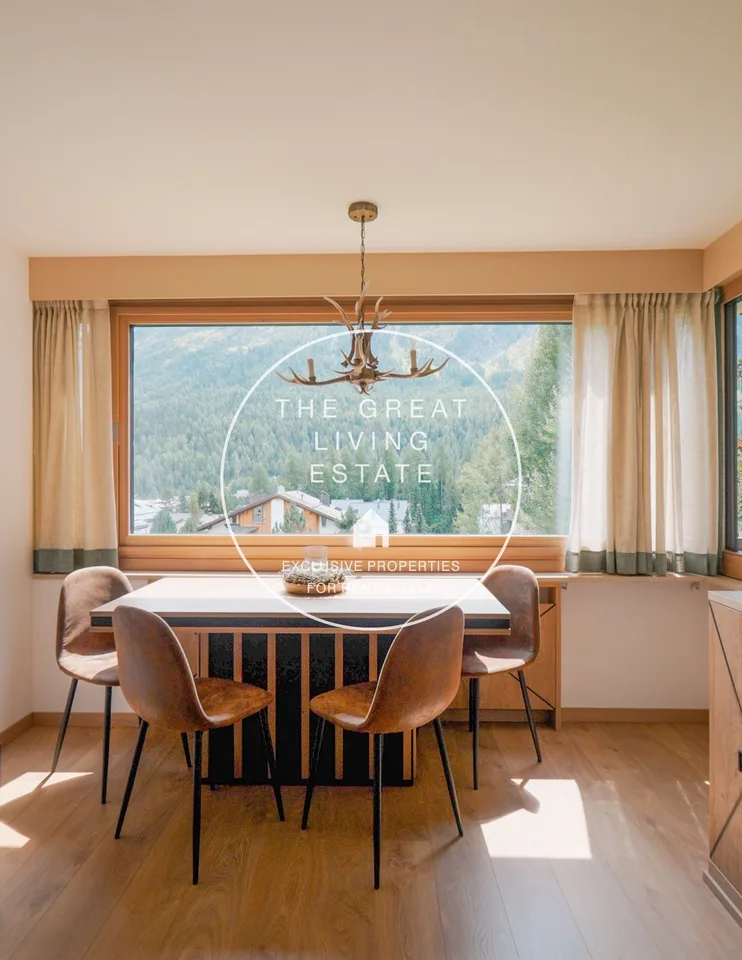 Elegantes Apartment mit 2,5 Zimmern in St. Moritz mit Panoramablick