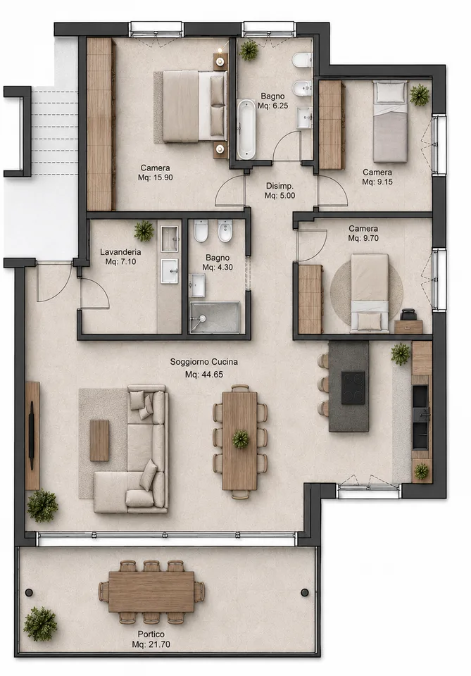 Nuovo 4.5 locali  a Bioggio con portico coperto di 21.70 m² – CECE A, vicino a Lugano