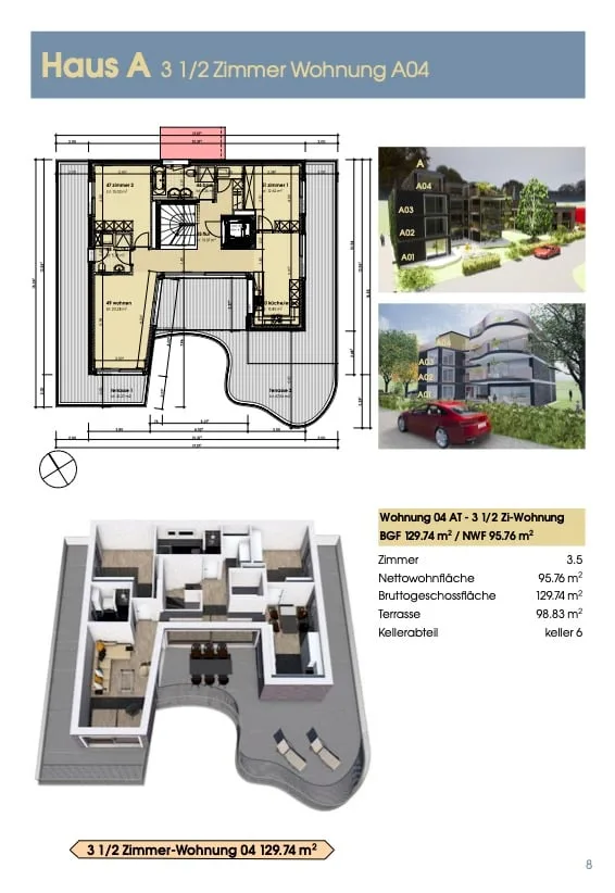 3.5 Zimmer - Wohnung  Attika