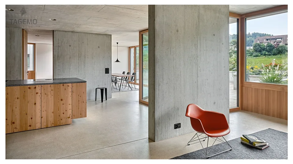 exklusive 5.5 Zimmer Wohnung in moderner Sichtbeton-Architektur – letzte Etappe