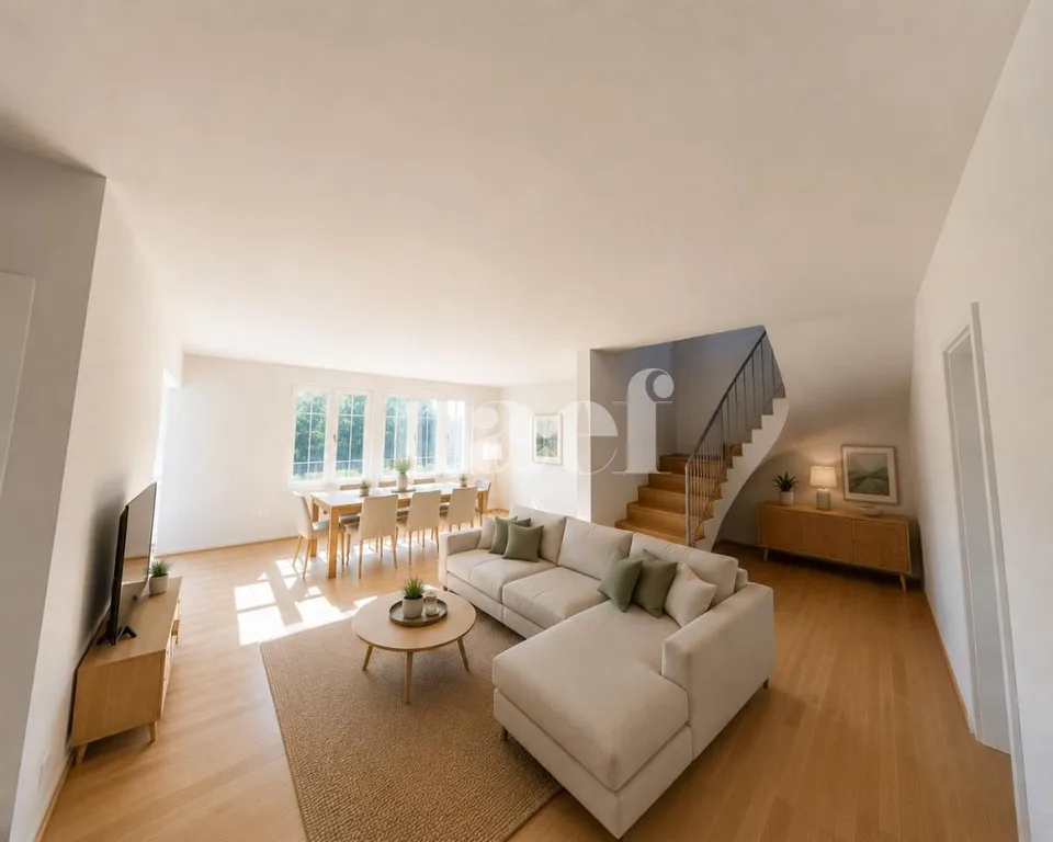 Spacieux duplex entièrement rénové de 6 pièces au 1er étage avec balcon