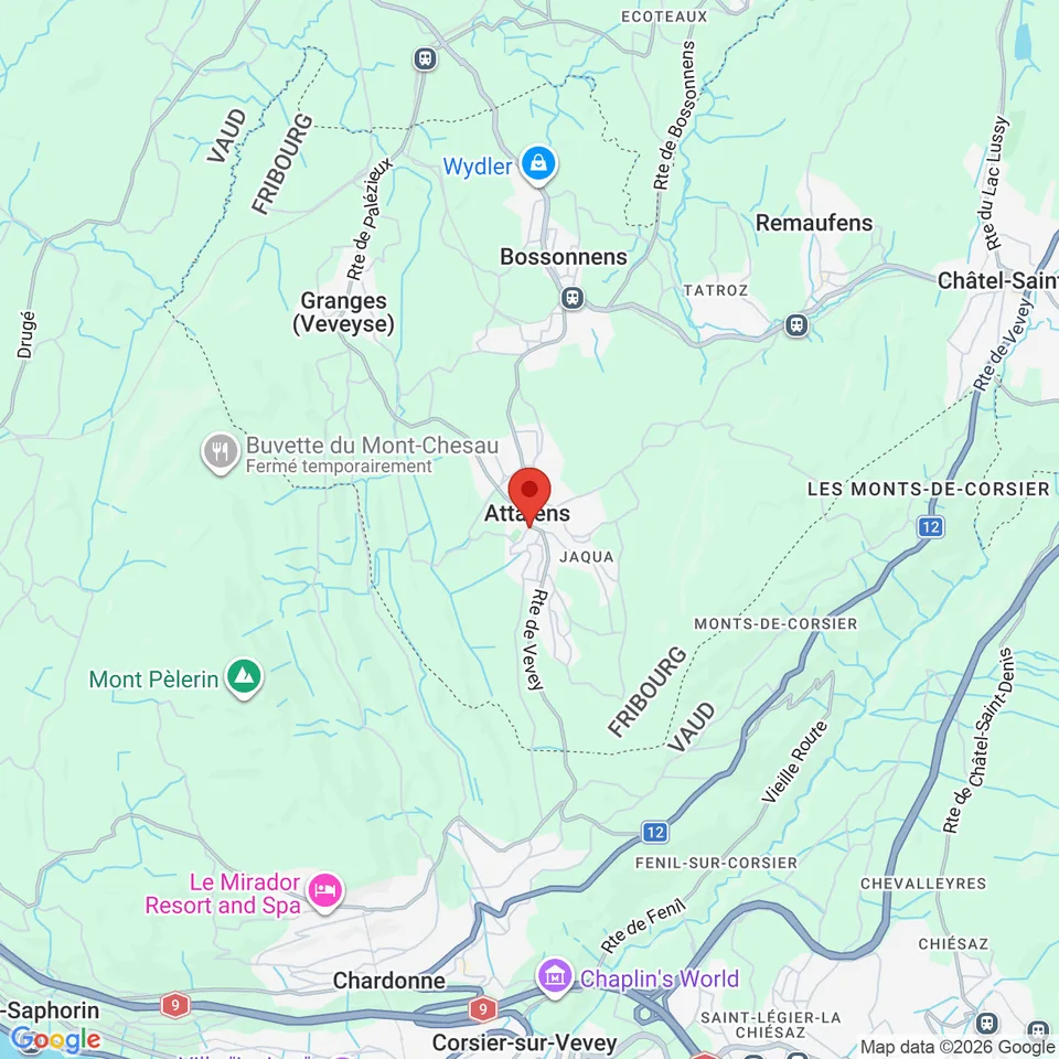 Au centre d'Attalens 9 places de parc extérieures