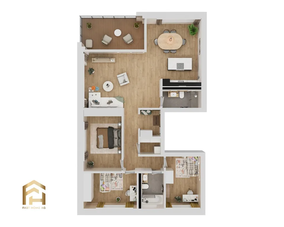 Appartamento di 4,5 locali di alta qualità al 1° piano a Ried-Brig