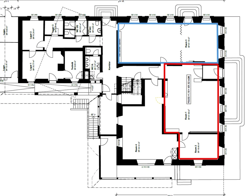 Büro/Praxis/Gewerbe/Lagerräume in historischem Gebäude ab 67 m2