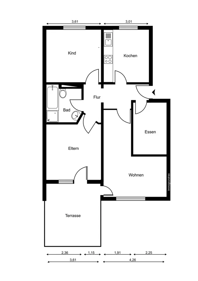 IMMORath.de - Gepflegte 3,5-Zimmer-Wohnung mit Garten und moderner Hei – Foto 11 von 13