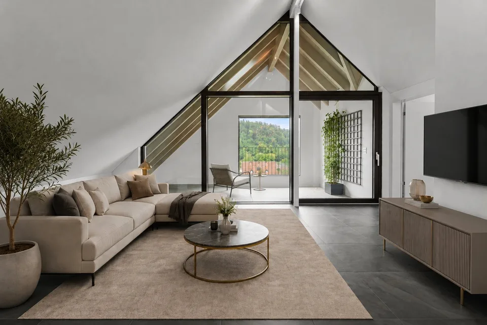Moderne, grosszügige 4.5-Zimmer-Dachwohnung mit eindrucksvollen Raumhöhen