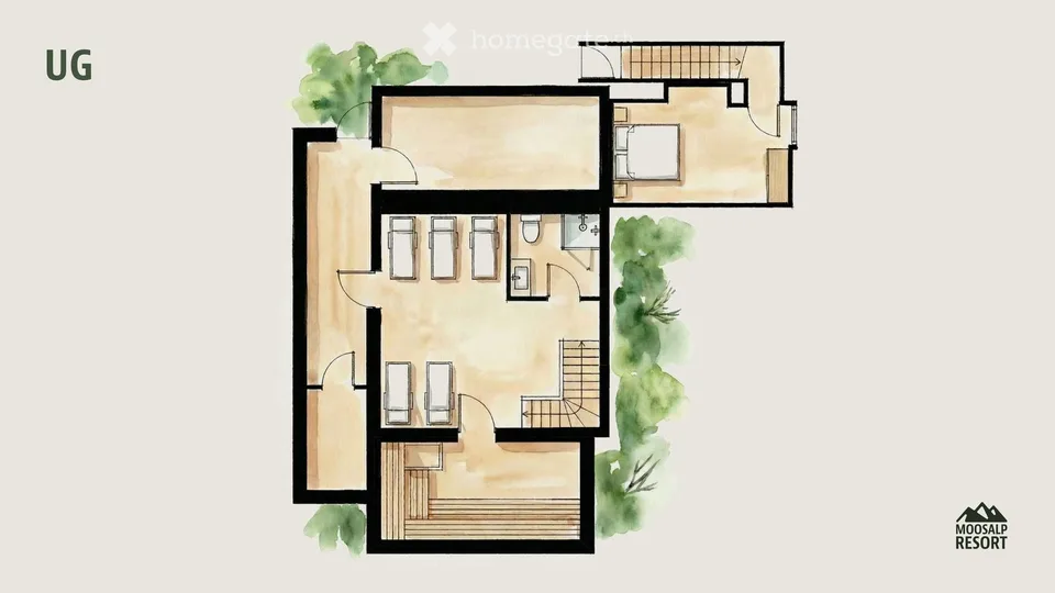Modern 4.5 room holiday apartment with sauna, large terrace and resort access in Bürchen