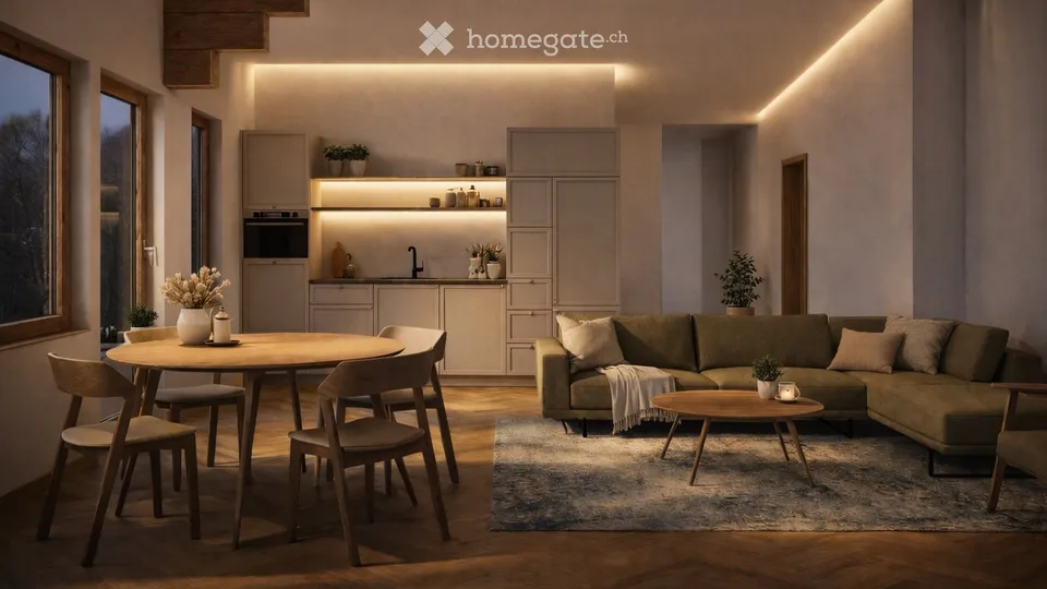 Modern 4.5 room holiday apartment with sauna, large terrace and resort access in Bürchen