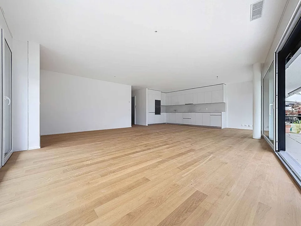 Neue 5.5-Zimmer-Wohnung mit überdachter Terrasse und Garten