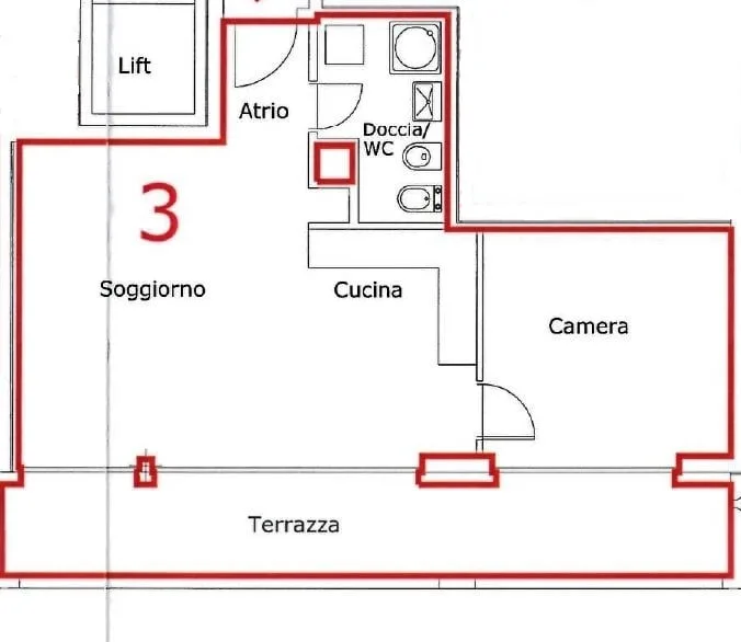 Lugano - Vendesi soleggiato appartamento di 2,5 locali