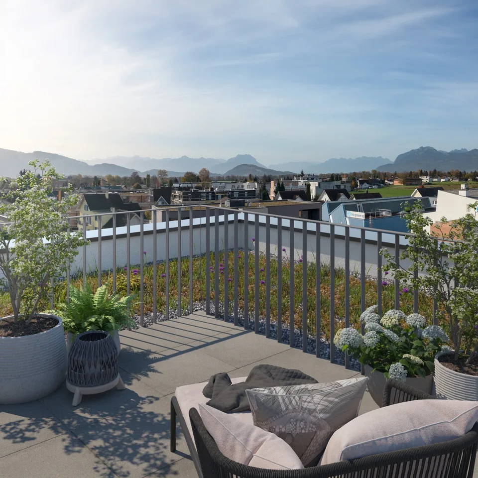 Terrazza sul tetto, balcone e 4,5 camere con vista panoramica
