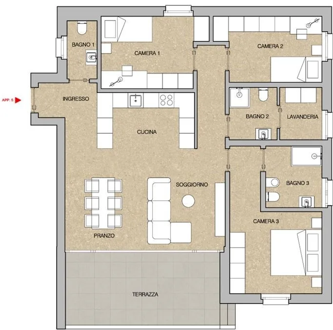 Neu und modernes 4.5-Zimmer-Wohnung in Giubiasco – Foto 6 von 6