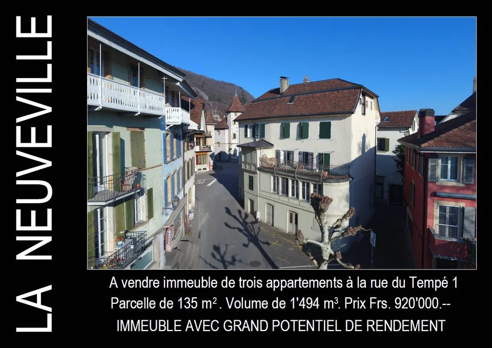 Maison unique avec 3 appartements à La Neuveville