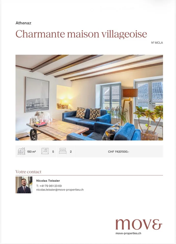 Charmante maison villageoise dans la campagne genevoise