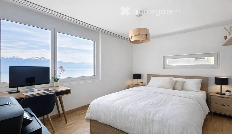 APPARTEMENT D’EXCEPTION AVEC VUE PANORAMIQUE SUR LE LAC ET LES ALPES