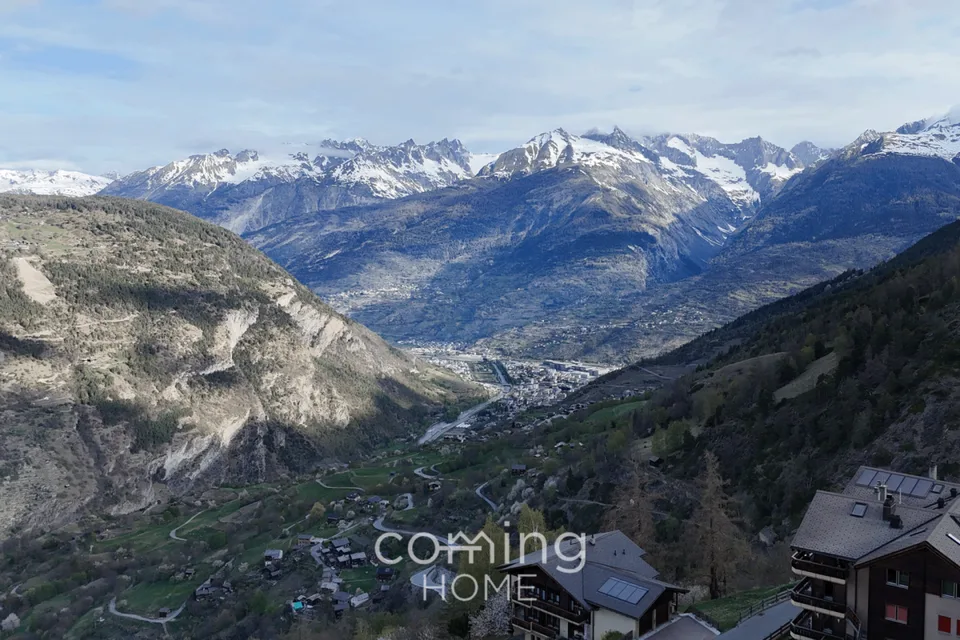Vigneti di Heida e panorama alpino - ampia appartamento di 4 camere a Visperterminen