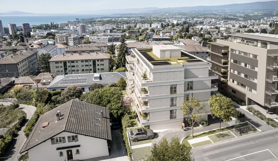 AUX PORTES DE LAUSANNE  — Appartement NEUF de 4.5 pièces  · Terrasse et jardin