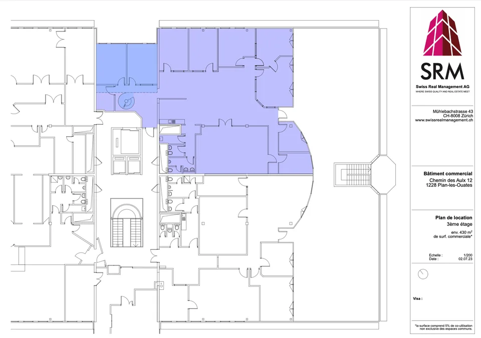 430m2 di uffici al 3° piano (con terrazza) del CTN 12 a Plan-les-Ouates – foto 12 di 12