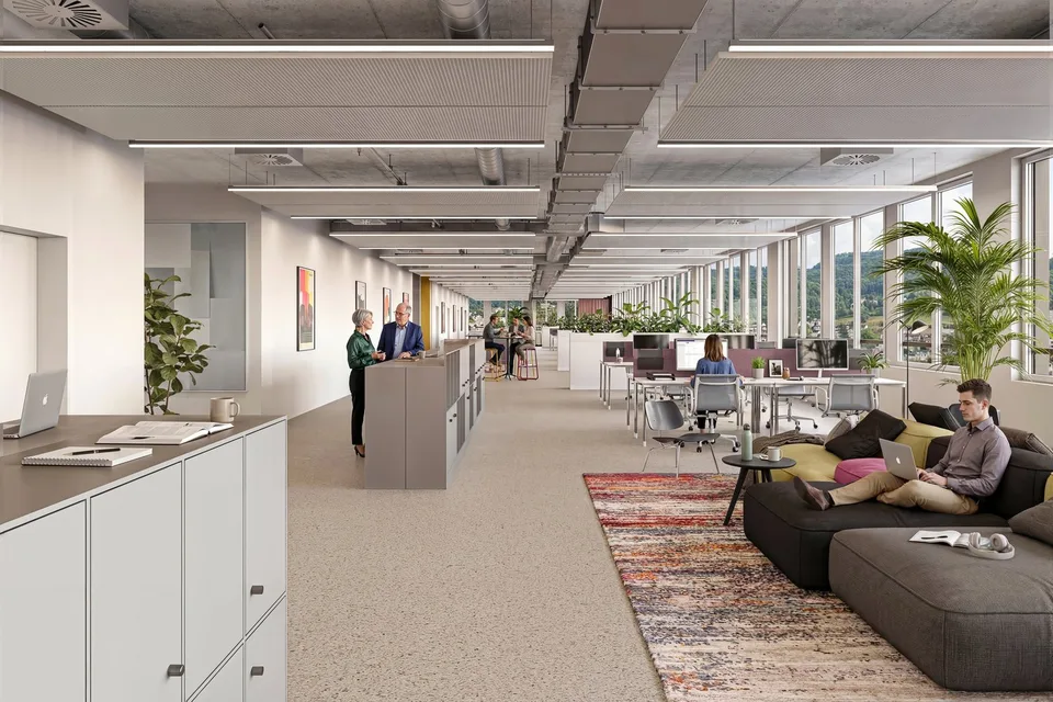 Hochmoderne, flexible Büroflächen im Neubau H²