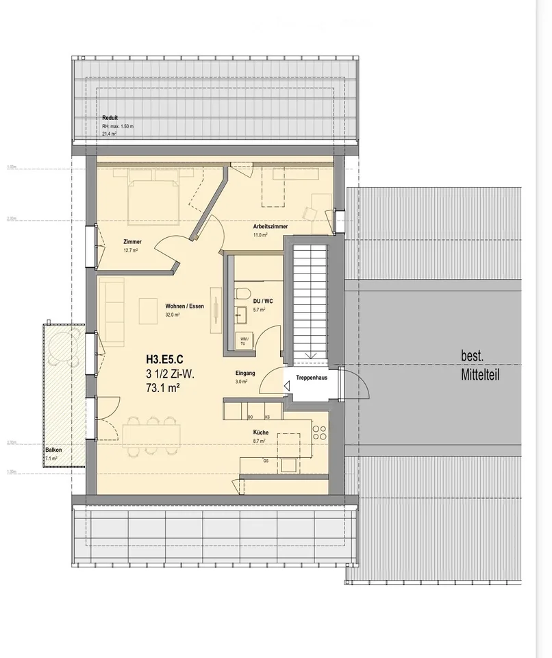 Erstbezug: Neue 2.5, 3.5, 4.5, 5,5-Zi-Wohnungen mit Terrasse/Balkon mit freier Aussicht in Eggenwil