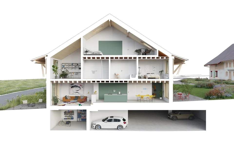 Projet de construction Areal Zinzikon - six maisons mitoyennes spacieuses