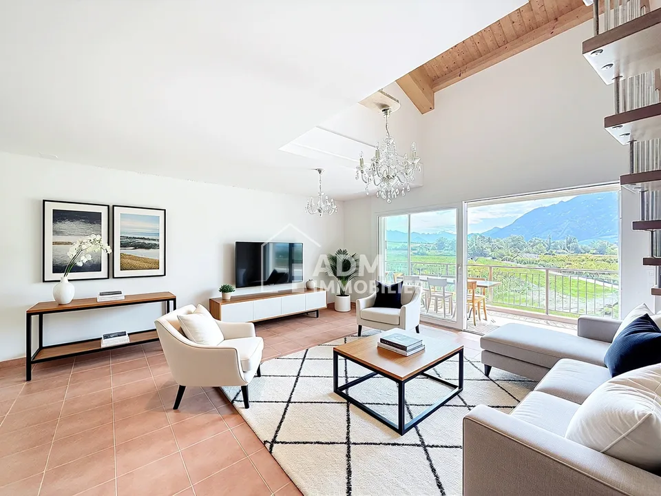 Saillon, duplex 4.5 pièces avec vue imprenable aux bains de Saillon