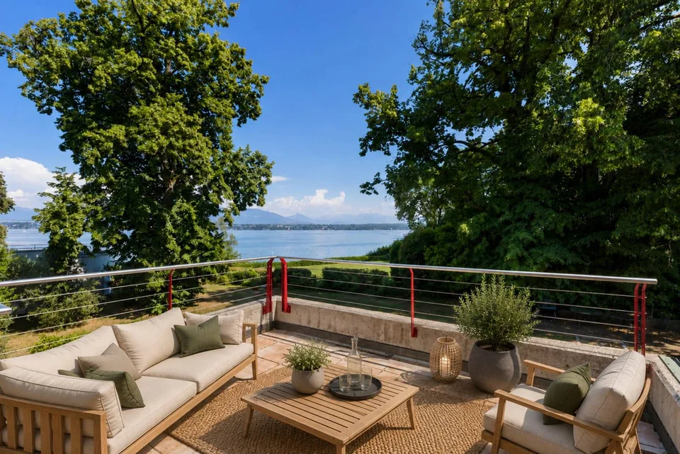 Maison d'architecte avec vue lac imprenable