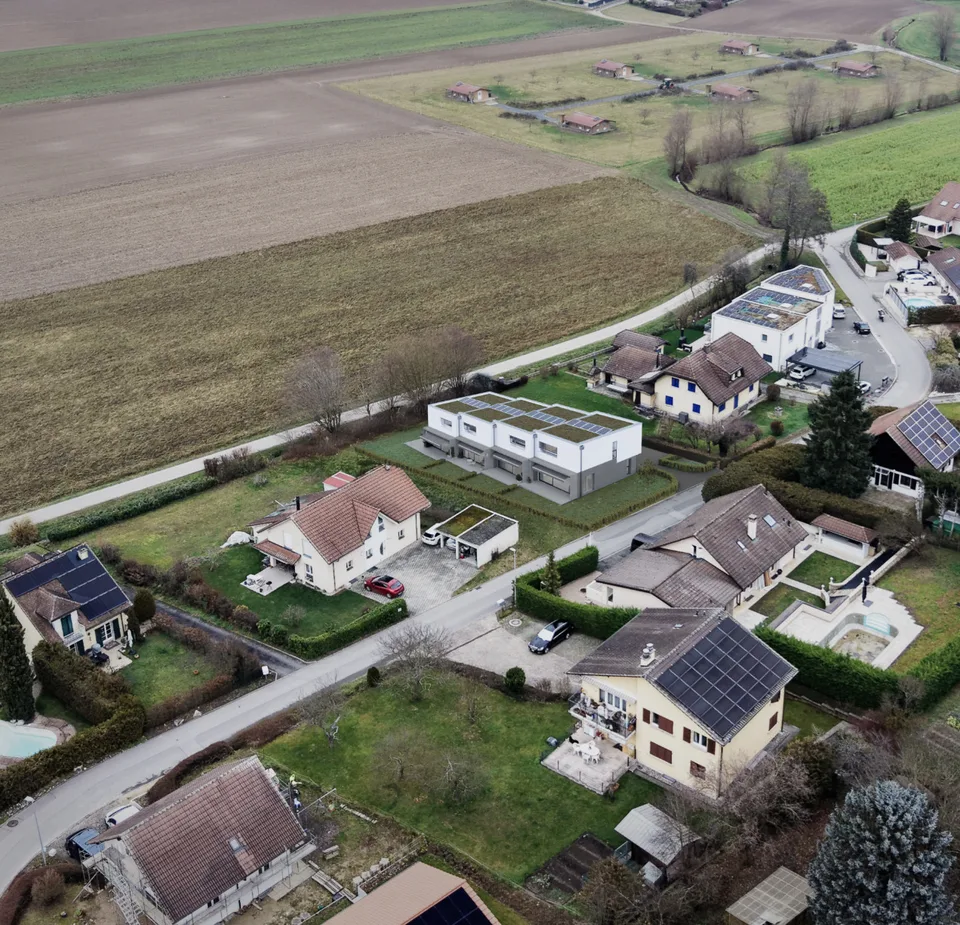 Domdidier, in vendita, ville contigue di 4.5 locali, con giardino