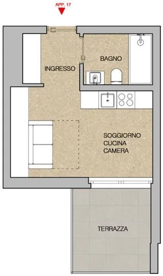 Neue Einzimmerwohnung in Giubiasco