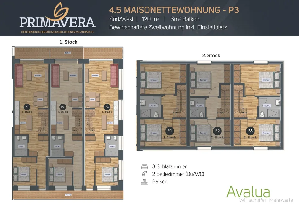 Primavera Saas-Grund. Maisonette. Bewirtschaftete Zweitwohnung.
