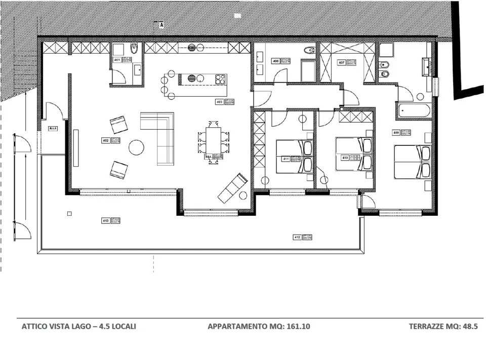 GORDOLA – PENTHOUSE 4,5 PIÈCES, VUE PANORAMIQUE SUR LE LAC LONG/DEUXIÈME RÉSIDENCE – photo 7 sur 12