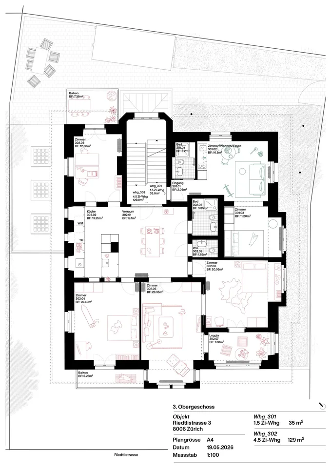Stilvoll möblierte 1.5-Zimmer-Wohnung nahe Schaffhauserplatz – Foto 6 von 6