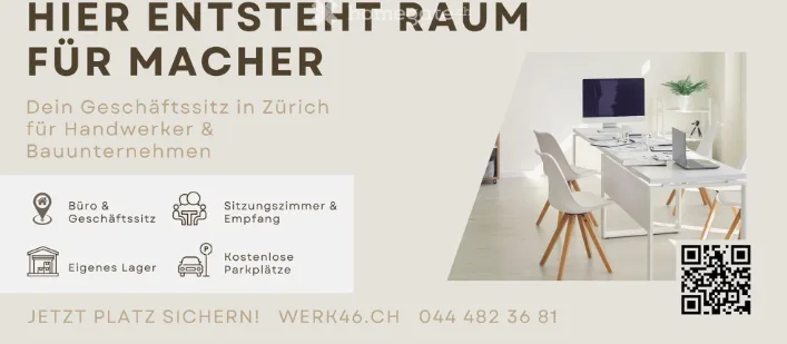 Geschäftssitz mit Arbeitsplatz für vier Handwerker in Leimbach